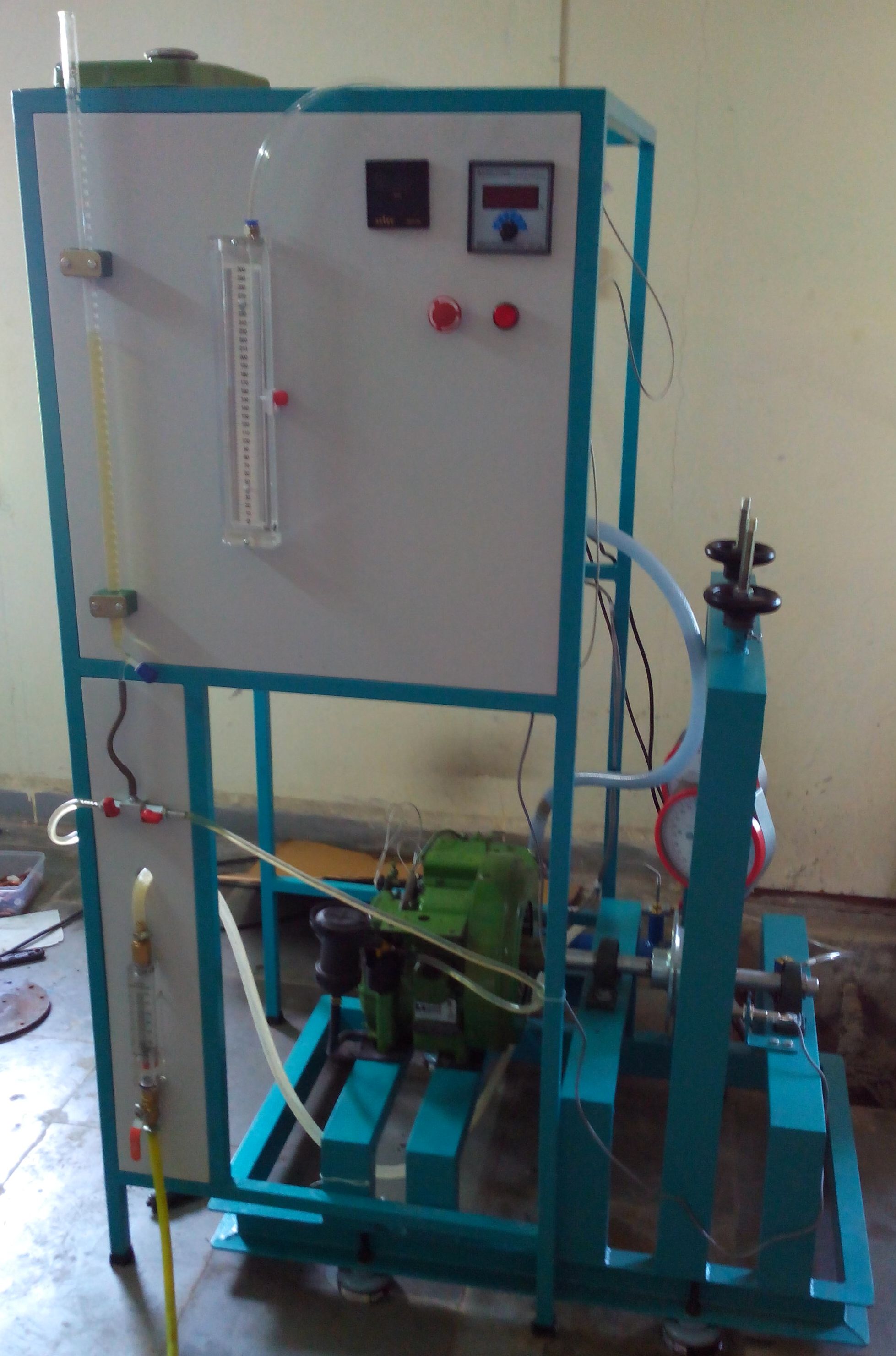 SINGLE CYLINDER FOUR STROKE DIESEL ENGINE TEST RIG WITH ROPE BRAKE DYNAMOMETER 